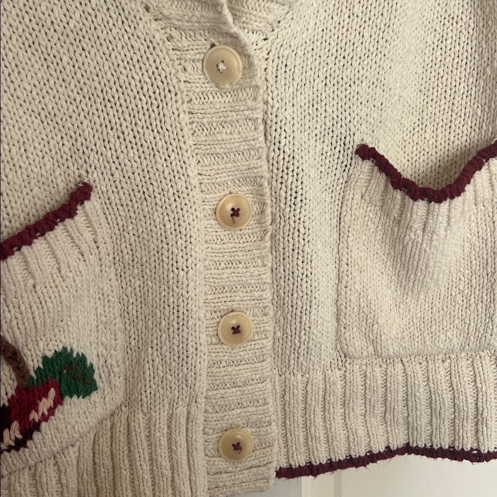 Anthropologie Maeve Cherry Cardigan Sweater NWOT Size Small petite EUC - Picture 12 of 14